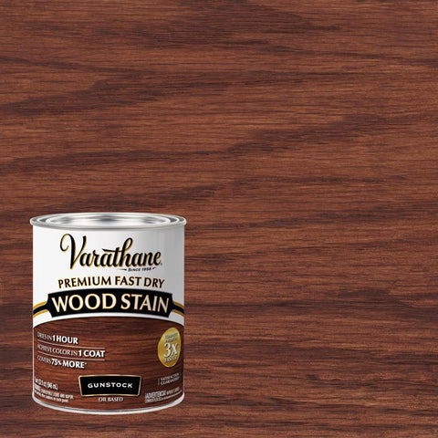 Varathane Semi-Transparent Gunstock Oil-Based Urethane Modified Alkyd Fast Dry Wood Stain 1 qt (Pack of 2)