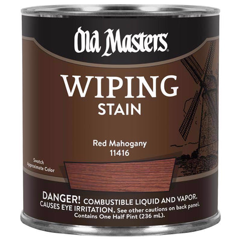 Old Masters Semi-Transparent Red Mahogany Oil-Based Wiping Stain 1/2 pt (Pack of 6)