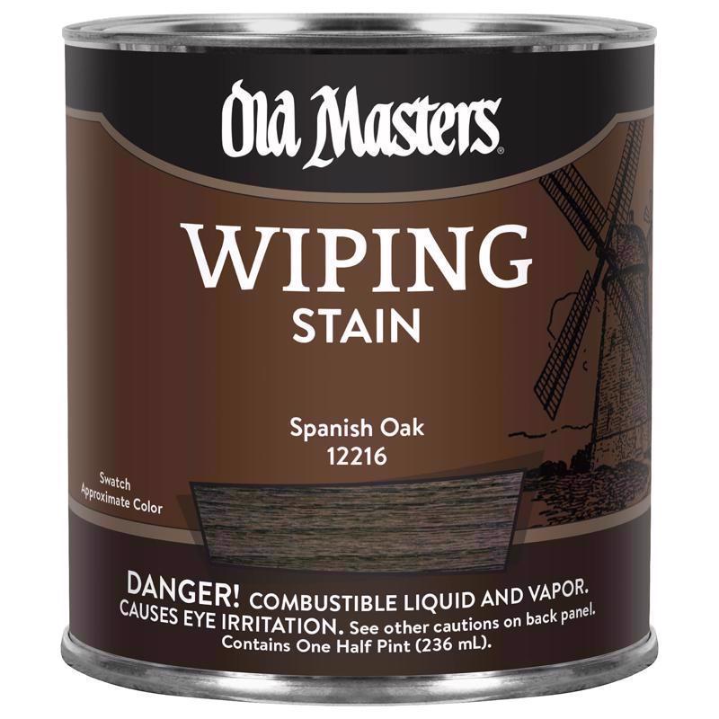 Old Masters Semi-Transparent Spanish Oak Oil-Based Wiping Stain 1/2 pt (Pack of 6)