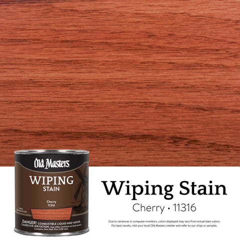 Old Masters Semi-Transparent Cherry Oil-Based Wiping Stain 1/2 pt (Pack of 6)
