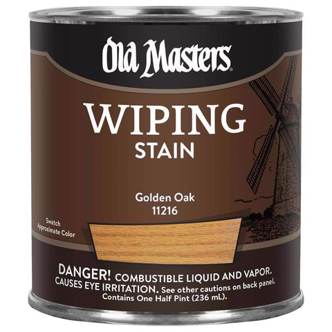 Old Masters Semi-Transparent Golden Oak Oil-Based Wiping Stain 1/2 pt (Pack of 6)