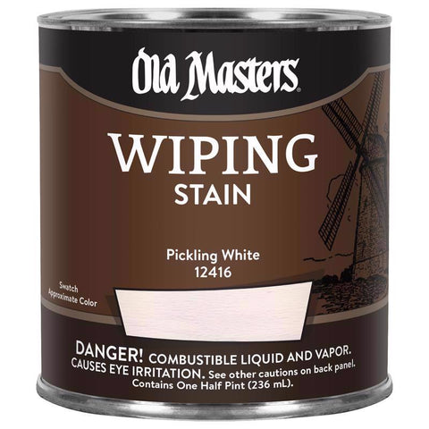 Old Masters Semi-Transparent Pickling White Oil-Based Wiping Stain 1/2 pt (Pack of 6)