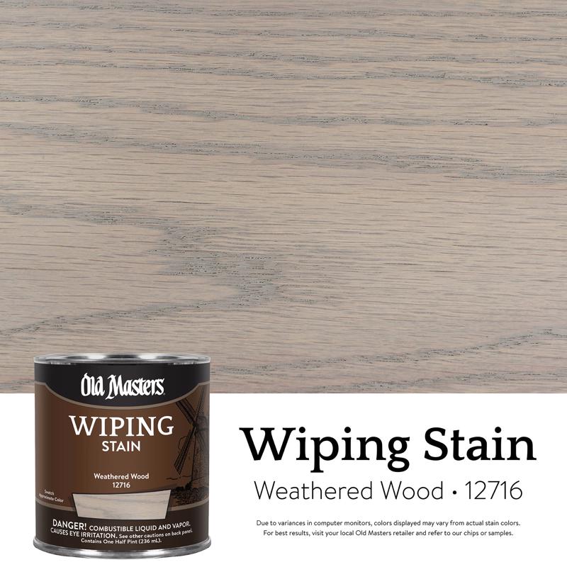 Old Masters Semi-Transparent Weathered Wood Oil-Based Wiping Stain 1/2 pt (Pack of 6)