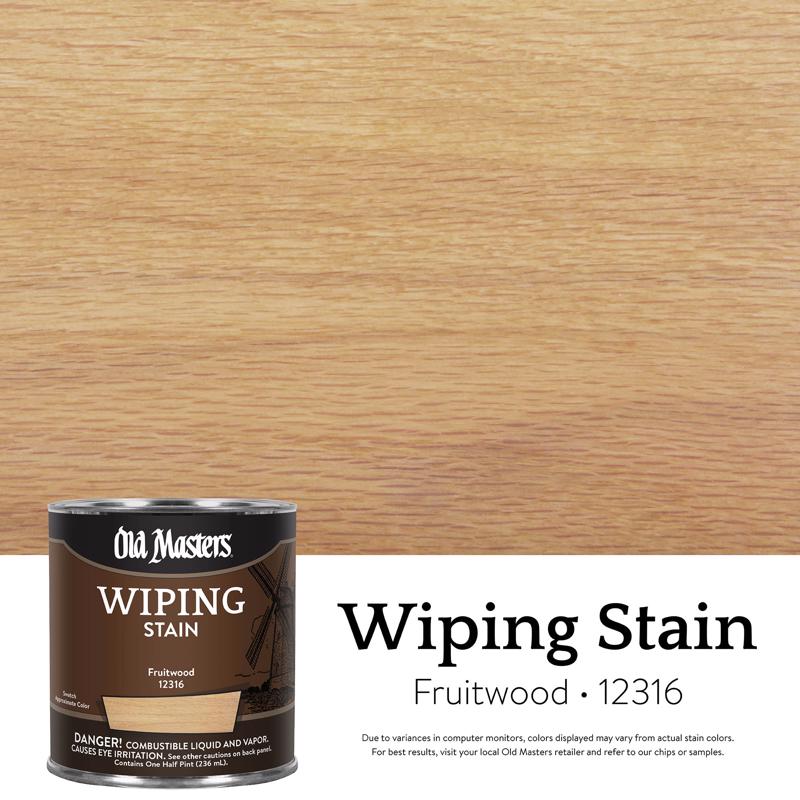 Old Masters Semi-Transparent Fruitwood Oil-Based Wiping Stain 1/2 pt (Pack of 6)