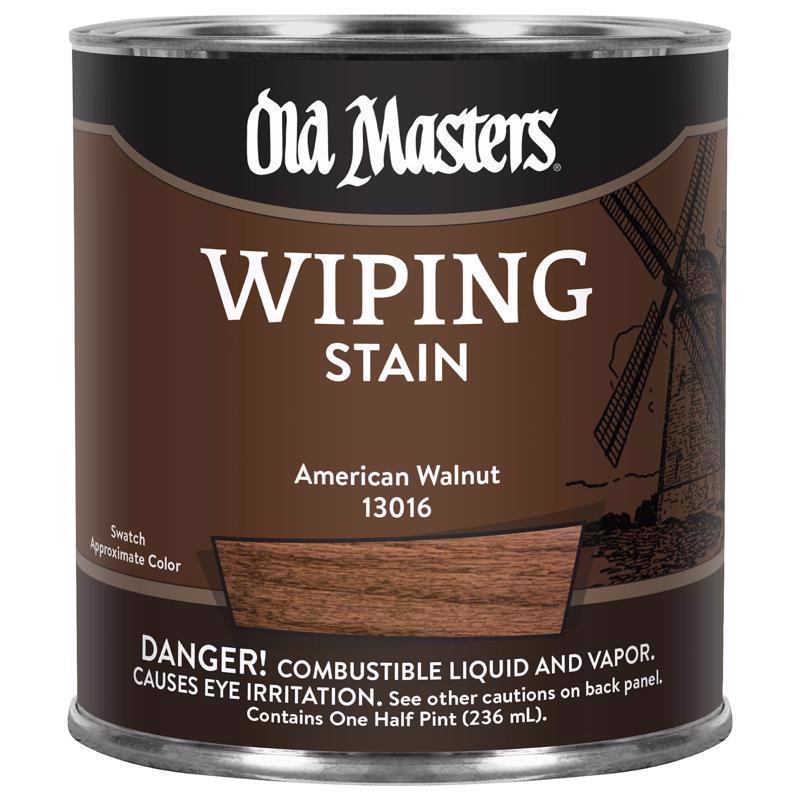 Old Masters Semi-Transparent American Walnut Oil-Based Wiping Stain 1/2 pt (Pack of 6)