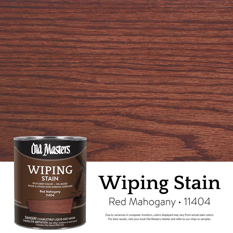 Old Masters Semi-Transparent Red Mahogany Oil-Based Wiping Stain 1 qt (Pack of 4)
