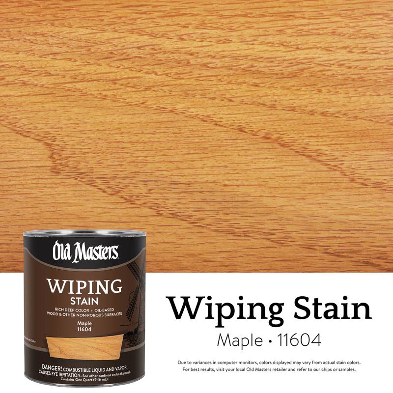 Old Masters Semi-Transparent Maple Oil-Based Wiping Stain 1 qt (Pack of 4)