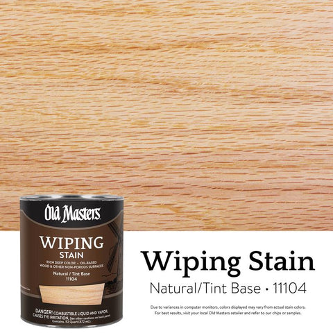 Old Masters Semi-Transparent Natural Oil-Based Wiping Stain 1 qt (Pack of 4)