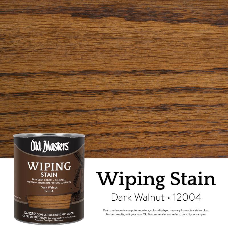 Old Masters Semi-Transparent Dark Walnut Oil-Based Wiping Stain 1 qt (Pack of 4)