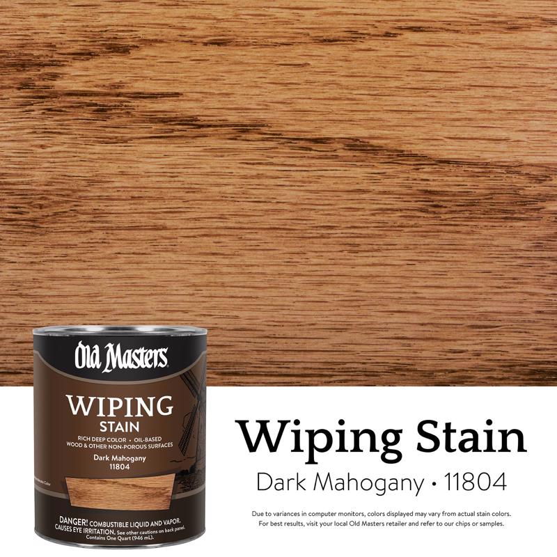 Old Masters Semi-Transparent Dark Mahogany Oil-Based Wiping Stain 1 qt (Pack of 4)