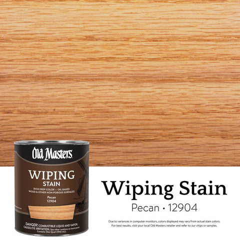 Old Masters Semi-Transparent Pecan Oil-Based Wiping Stain 1 qt (Pack of 4)