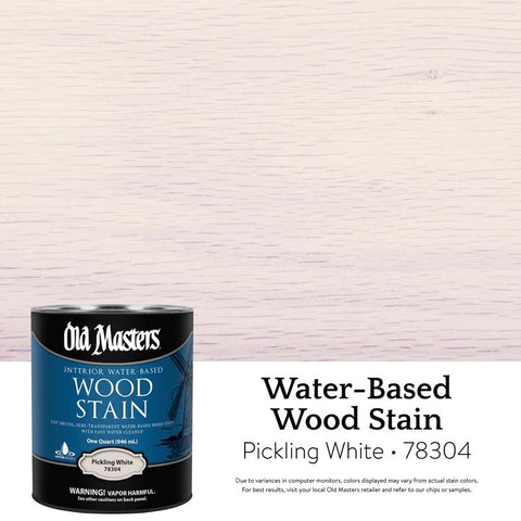Old Masters Semi-Transparent Pickling White Water-Based Latex Wood Stain 1 qt (Pack of 4)