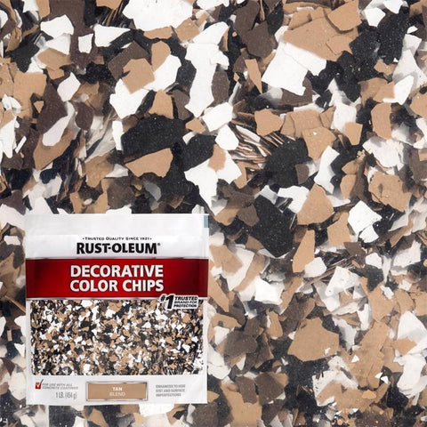 Rust-Oleum EpoxyShield Indoor and Outdoor Tan Blend Decorative Color Chips 1 lb