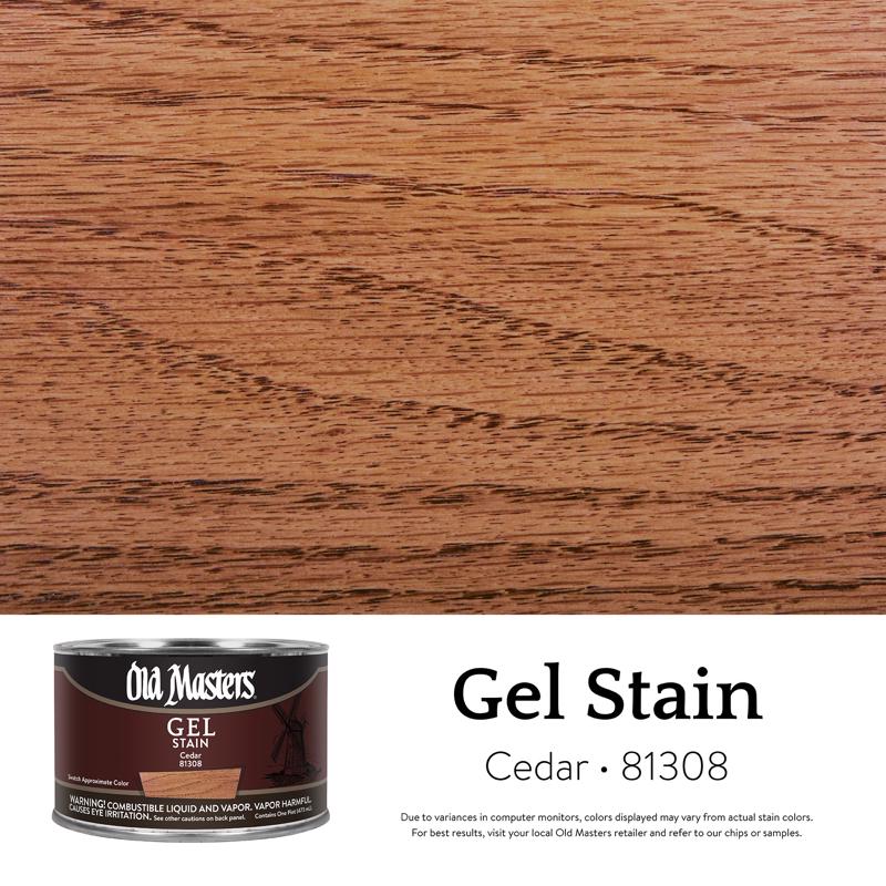 Old Masters Semi-Transparent Cedar Oil-Based Alkyd Gel Stain 1 pt (Pack of 4)