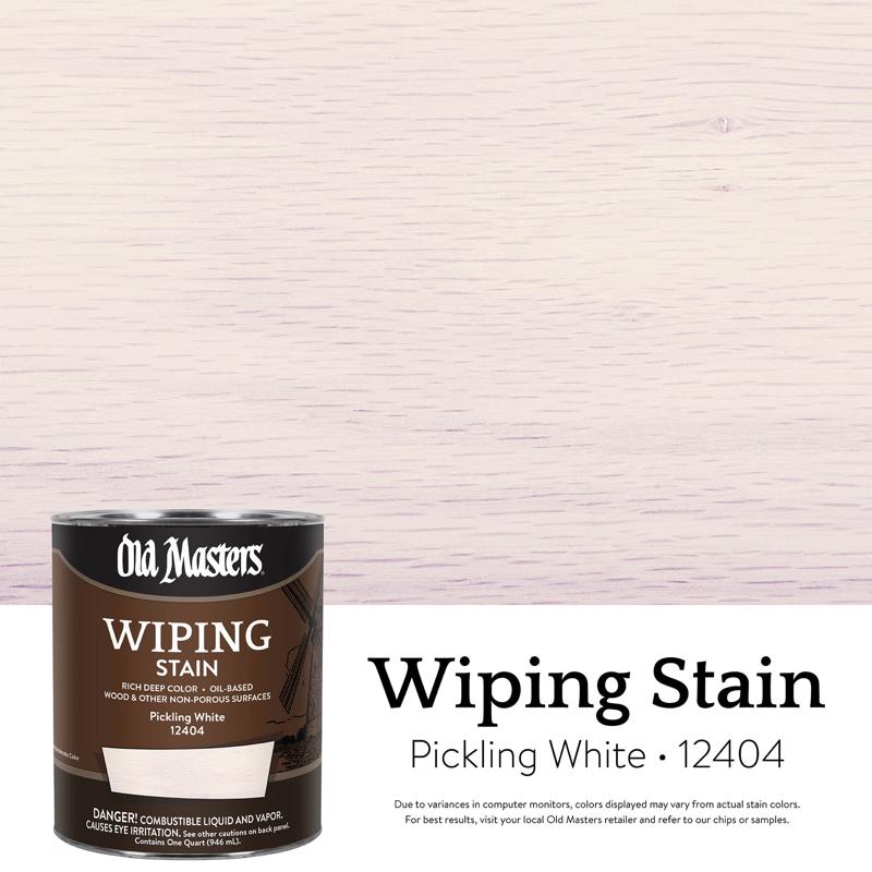 Old Masters Semi-Transparent Pickling White Oil-Based Wiping Stain 1 qt (Pack of 4)