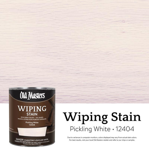 Old Masters Semi-Transparent Pickling White Oil-Based Wiping Stain 1 qt (Pack of 4)