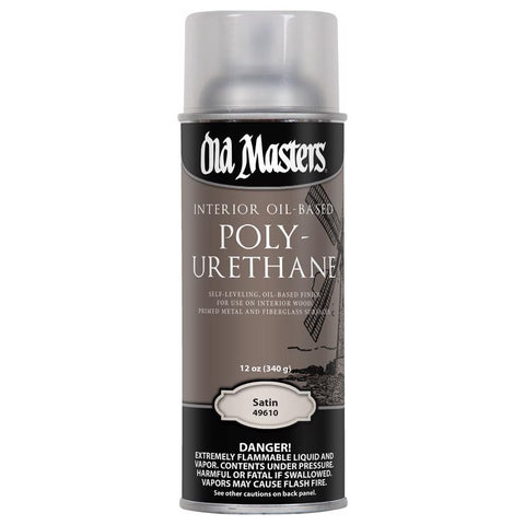 Old Masters Satin Clear Oil-Based Polyurethane Spray 12 oz (Pack of 6)