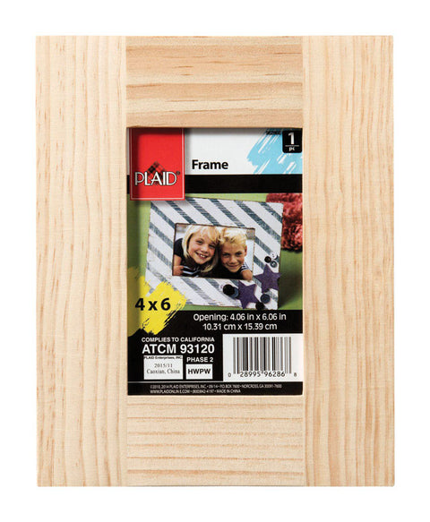 Plaid Natural Brown Wood Picture Frame (Pack of 3)