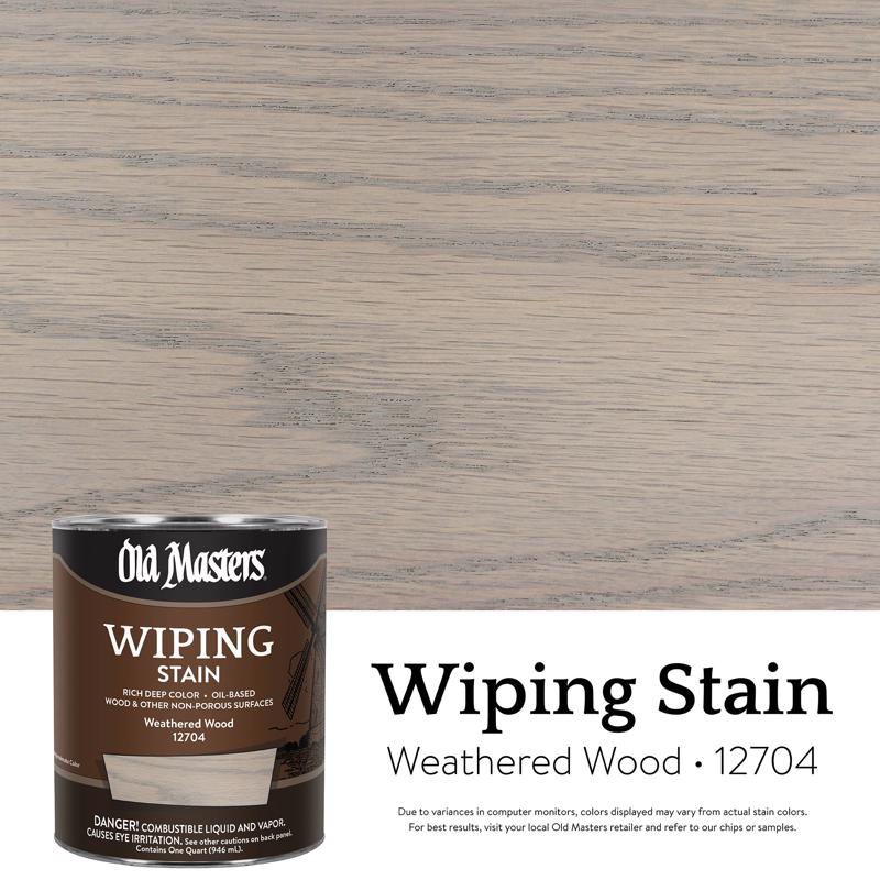 Old Masters Semi-Transparent Weathered Wood Oil-Based Wiping Stain 1 qt (Pack of 4)