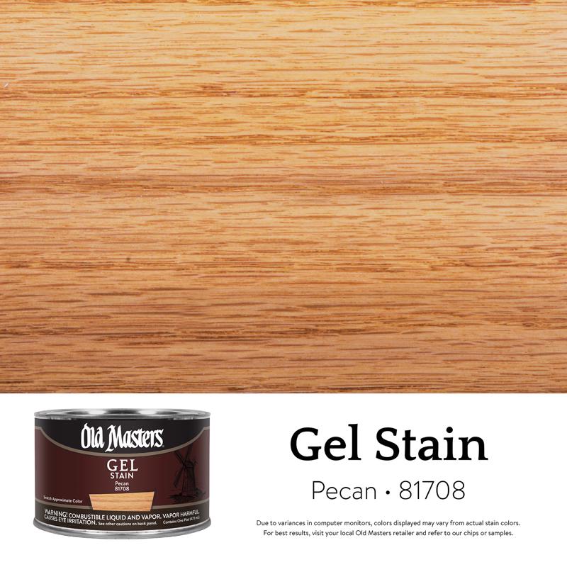 Old Masters Semi-Transparent Pecan Oil-Based Alkyd Gel Stain 1 pt (Pack of 4)