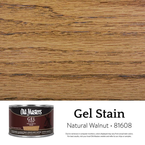 Old Masters Semi-Transparent Natural Walnut Oil-Based Alkyd Gel Stain 1 pt (Pack of 4)