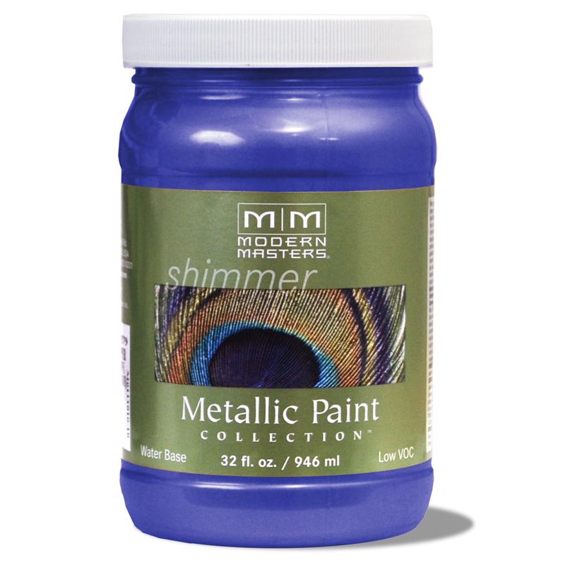 Modern Masters Shimmer Satin Venetian Blue Metallic Paint 1 qt (Pack of 4)