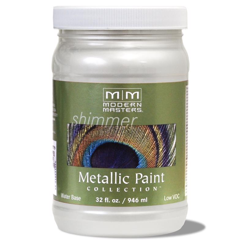 Modern Masters Shimmer Satin Pearl White Metallic Paint 1 qt (Pack of 4)
