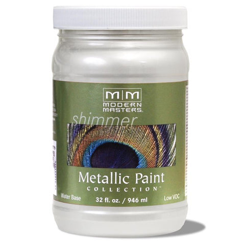 Modern Masters Shimmer Satin Pearl White Metallic Paint 1 qt (Pack of 4)