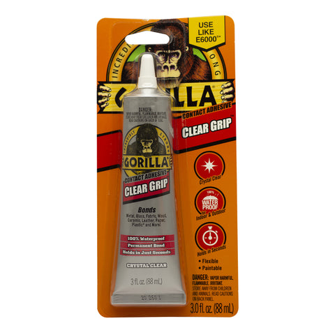 Gorilla Clear Grip High Strength Clear Contact Adhesive 3 oz (Pack of 6)