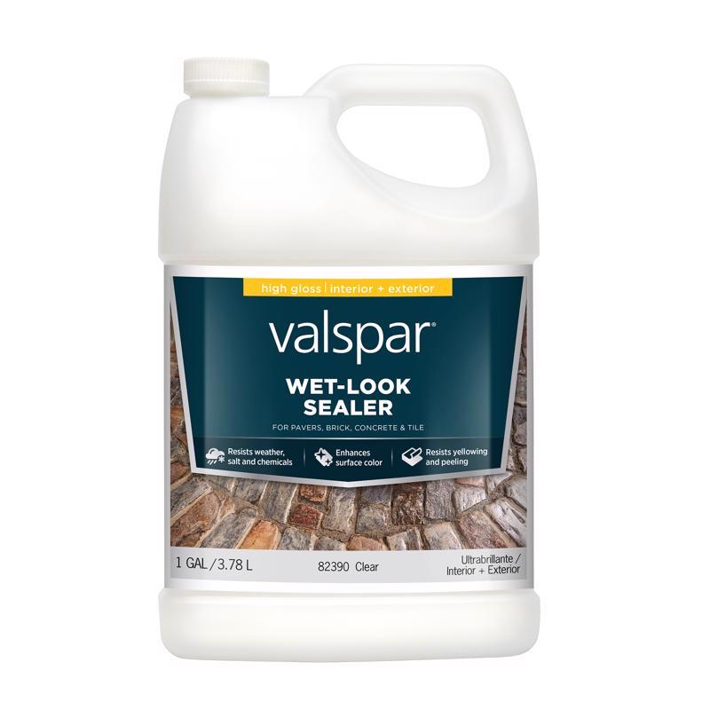 Valspar Wet Look Protective Sealer High-Gloss Clear Acrylic Concrete Sealer 1 gal (Pack of 4)