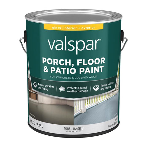 Valspar Porch, Floor & Patio Gloss Base 4 Floor Paint 1 gal (Pack of 4)