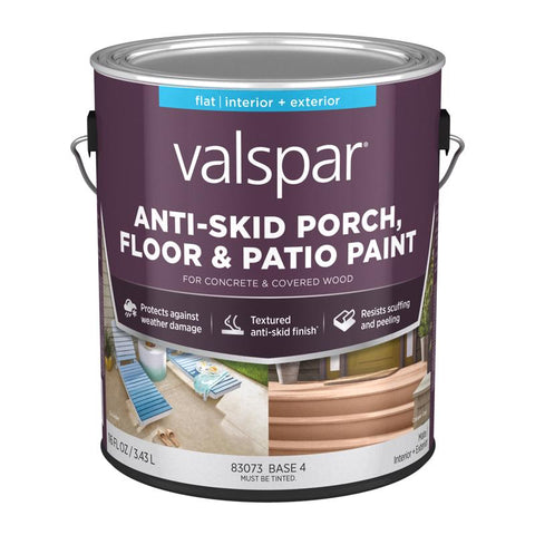 Valspar Anti-Skid Flat Base 4 Floor & Porch Paint 1 gal (Pack of 4)