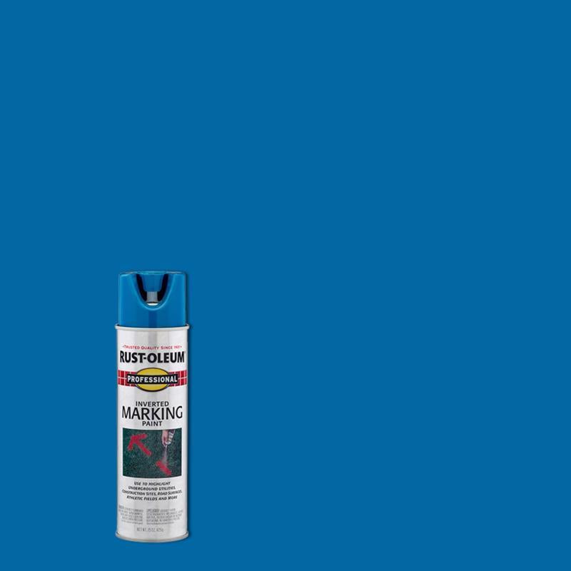 Rust-Oleum Professional Caution Blue Inverted Marking Paint 15 oz (Pack of 6)