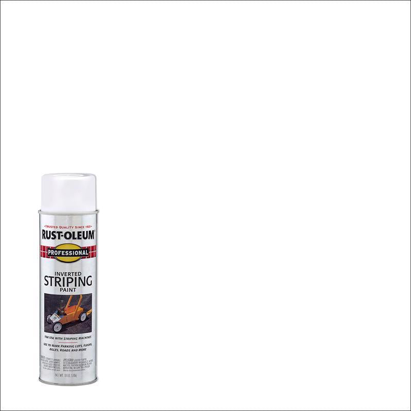 Rust-Oleum Professional White Inverted Striping Paint 18 oz (Pack of 6)