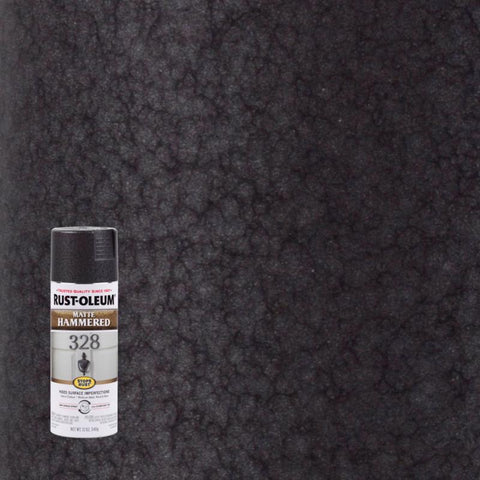 Rust-Oleum Hammered Matte Black Spray Paint 12 oz (Pack of 6)