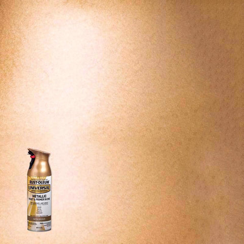 Rust-Oleum Universal Metallic Satin Bronze Metallic Spray Paint 11 oz (Pack of 6)