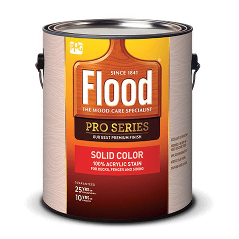Flood Pro Series Solid Satin Cedar Water-Based Acrylic Wood Stain 1 gal (Pack of 4)