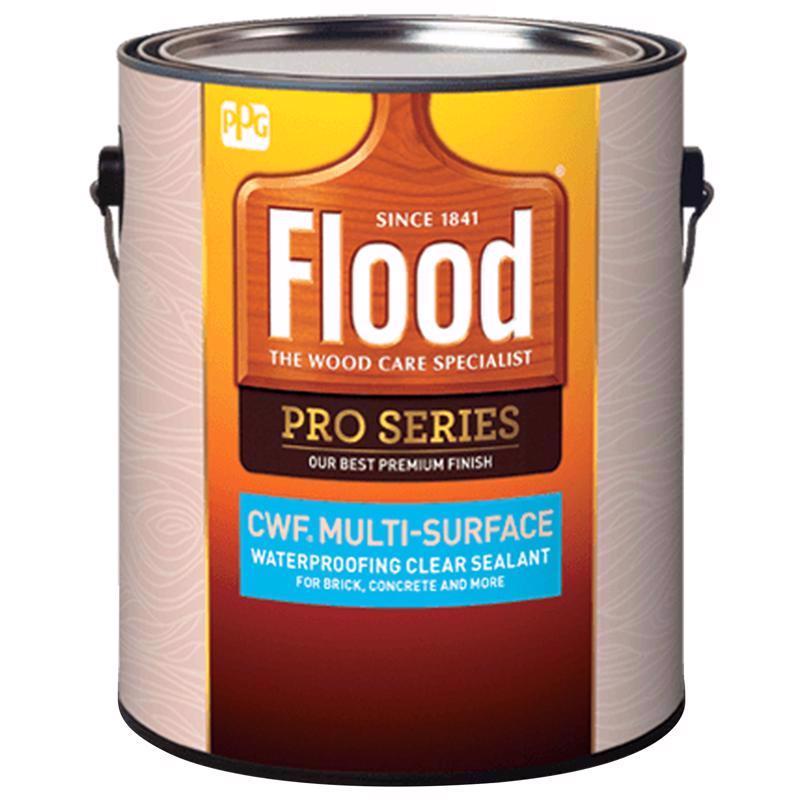 Flood Pro Series Transparent Clear Water-Based Acrylic Waterproofing Wood Stain and Sealer 1 gal (Pack of 4)