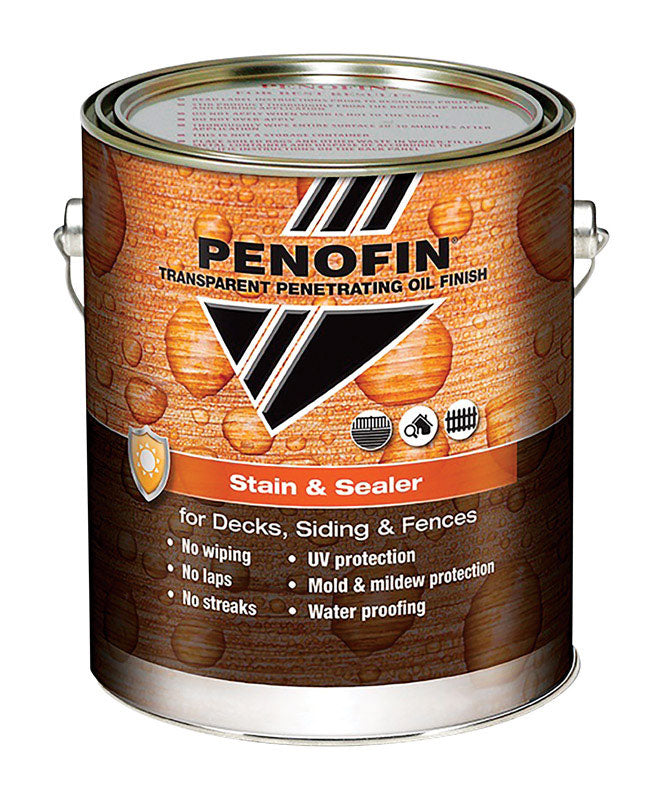 Penofin Transparent Matte Redwood Oil-Based Alkyd Stain and Sealer 1 gal (Pack of 4)