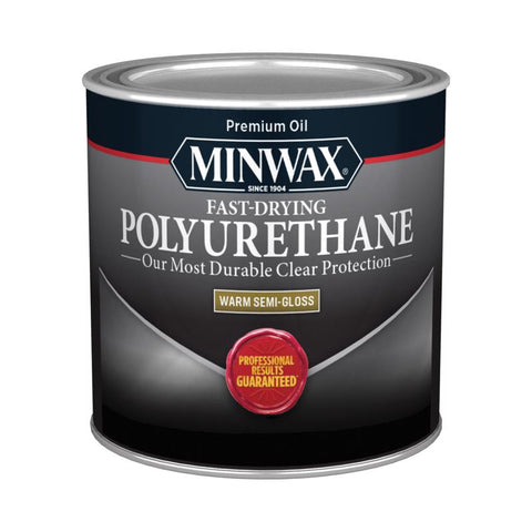 Minwax Semi-Gloss Clear Oil-Based Fast-Drying Polyurethane 0.5 pt (Pack of 4)
