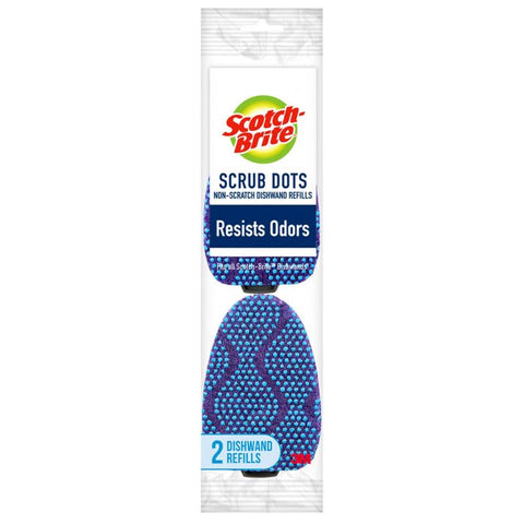 Scotch-Brite Advanced Heavy Duty Antibacterial Sponge Refill For Dishwand 1.65 in. L 2 pk