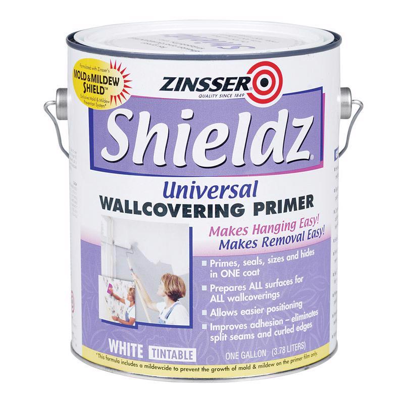 Zinsser Shieldz White Flat/Matte Water-Based Acrylic Wallcovering Primer 1 gal (Pack of 4)
