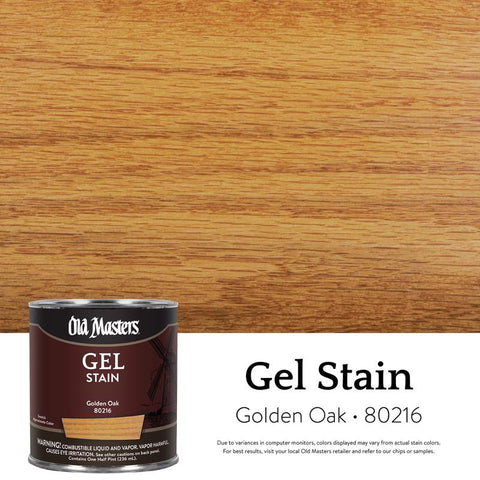 Old Masters Semi-Transparent Golden Oak Oil-Based Alkyd Gel Stain 1/2 pt