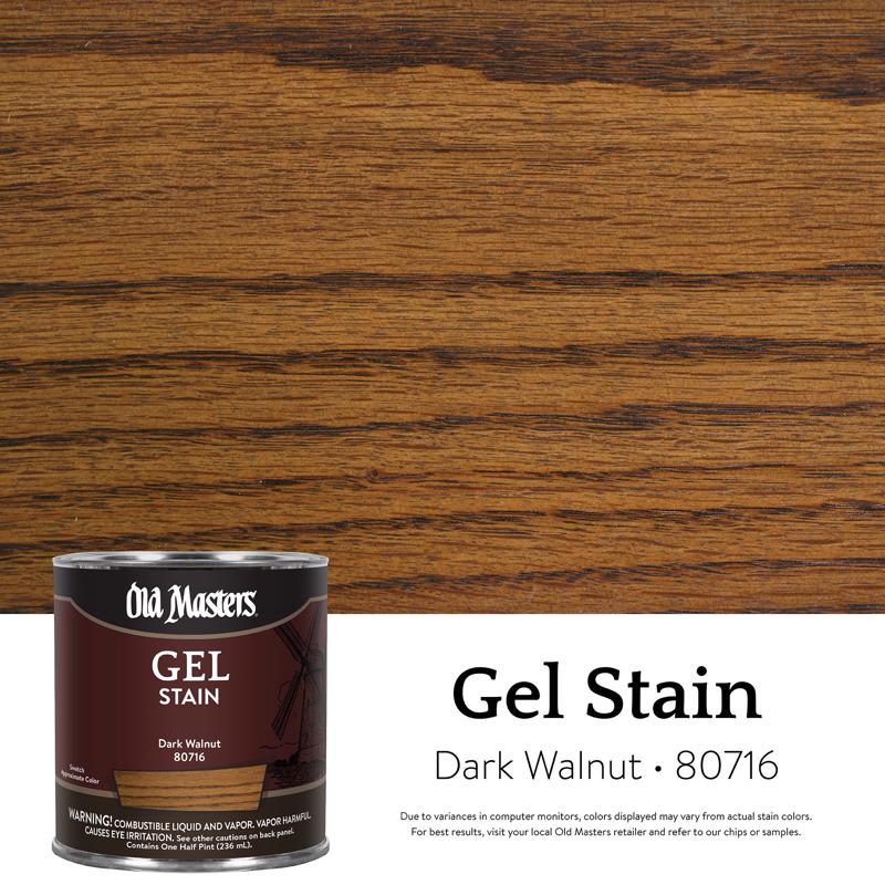 Old Masters Semi-Transparent Dark Walnut Oil-Based Alkyd Gel Stain 1/2 pt