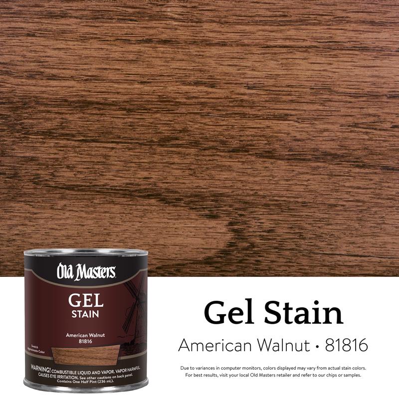 Old Masters Semi-Transparent American Walnut Oil-Based Alkyd Gel Stain 1/2 pt (Pack of 6)