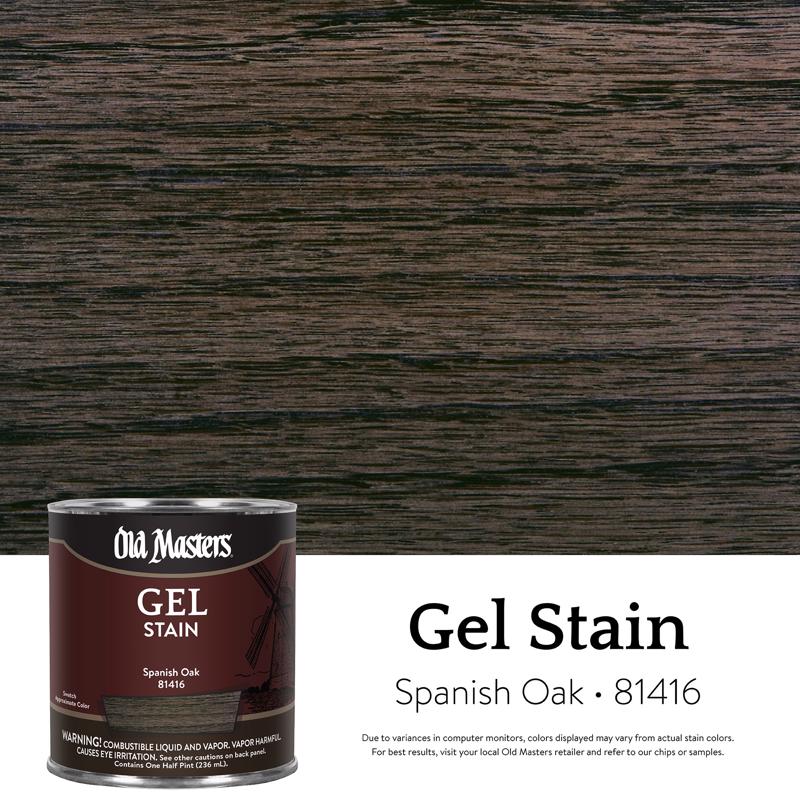 Old Masters Semi-Transparent Spanish Oak Oil-Based Alkyd Gel Stain 1/2 pt (Pack of 6)