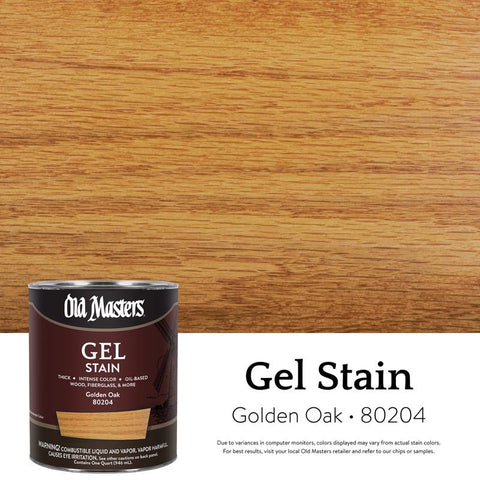 Old Masters Semi-Transparent Golden Oak Oil-Based Alkyd Gel Stain 1 qt (Pack of 4)