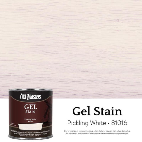 Old Masters Semi-Transparent Pickling White Oil-Based Alkyd Gel Stain 1/2 pt