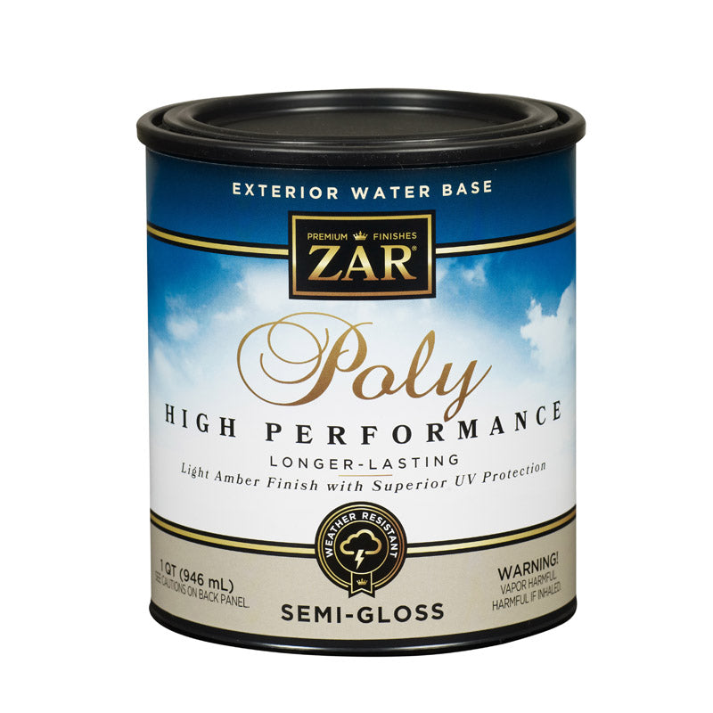 ZAR Semi-Gloss Light Amber Water-Based Polyurethane 1 qt (Pack of 4)