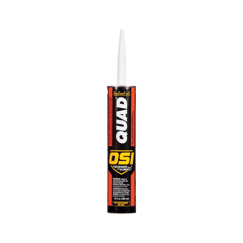 OSI Quad White Elastomeric Polymers Door/Siding/ Window Sealant 10 oz (Pack of 12)